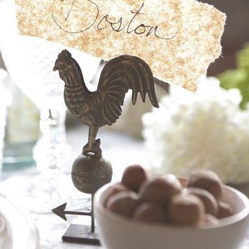 Metal Rooster Tabletop Weathervane, Set of 2