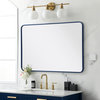 Elegant Decor MR802842BL Soft Corner Metal Rectangular Mirror, 28"x42", Blue