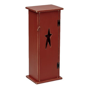 Primitive Pine Storage Cabinet With Rustic Star Cut Out