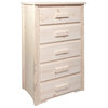 Homestead Collection 5-Drawer Chest, Clear Lacquer Finish