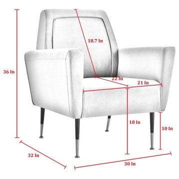 Posh Living Lex Linen Accent Chair Light Gray