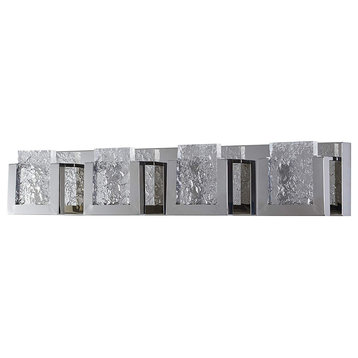 Dyconn Faucet Castle Vanity Light 32" 4 Panels 3000K Modern Frozen Ice Block