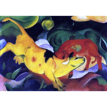 Franz Marc Cows- Yellow-Red-Green, 18"x27" Wall Decal