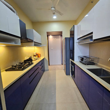 High-Gloss PU Finish Modular Kitchen | Tata 88 East, Kolkata