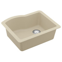 Karran Undermount Quartz Composite 24" Single Bowl Kitchen Sink, Bisque
