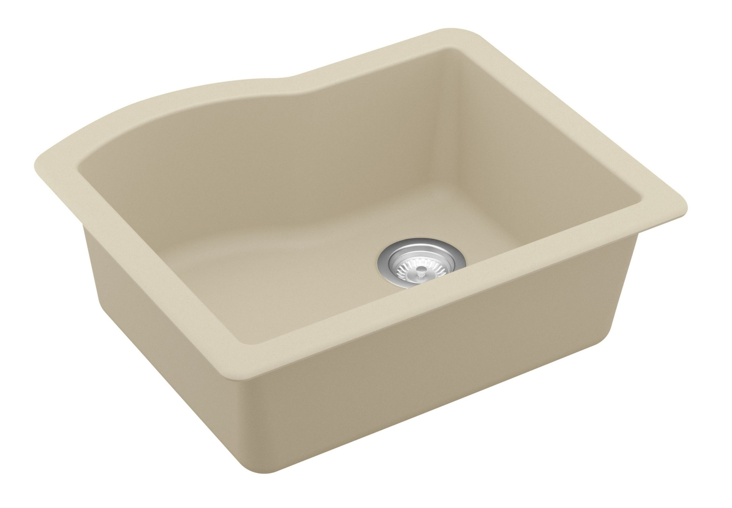 Karran Undermount Quartz Composite 24" Single Bowl Kitchen Sink, Bisque
