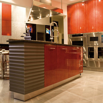 Contemporary Design with High Gloss wood grain