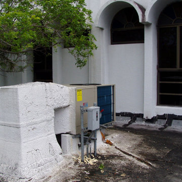 Partially Hidden AC Unit Installation