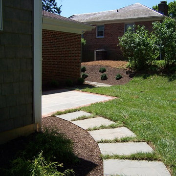 Patio outlined with brick