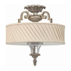 Hinkley Kingsley 3 Light Semi Flush Mount in Silver Leaf Finish - Lighting