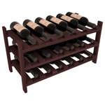 Wine Racks America - 18-Bottle Stackable Wine Rack, Premium Redwood, Walnut Stain - This all-new design features slanted bottle supports and an extended product depth. New depth protects bottle necks from damage. Stack these18 bottle kits as high as the ceiling or place a single one on a counter top. These DIY wine racks are perfect for young collections and expert connoisseurs.