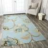 Rizzy Home Dimensions DI1615 Blue Floral Area Rug, Rectangular 3'x5'