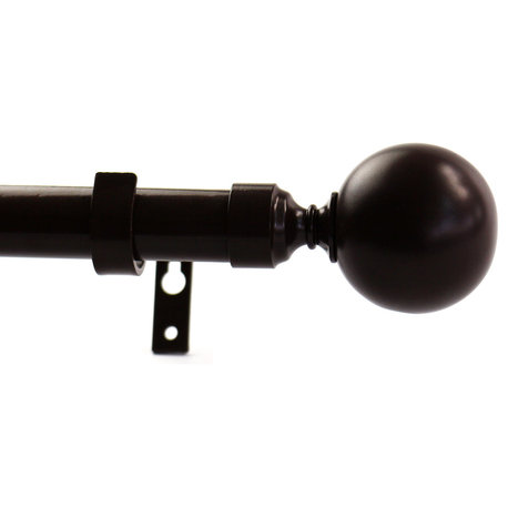 1" Steel Ball Drapery Curtain Rod, Bronze, 28"-48"