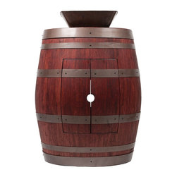 Premier - Wine Barrel Vanity Package with 14" Square Vessel Sink - Cabernet Finish - Bathroom Vanities And Sink Consoles