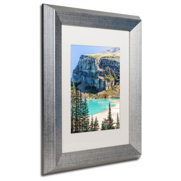 Pierre Leclerc 'Lake Louise Beach' Matted Framed Art, Silver Frame, White, 14x11