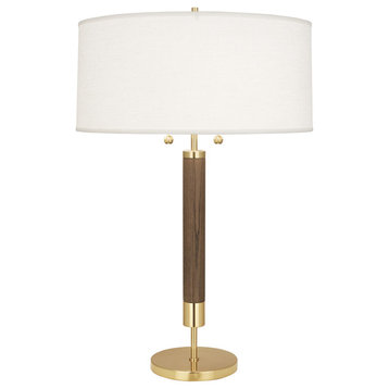 Robert Abbey Dexter Table Lamp, Brass/Walnut