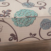 GDF Studio Charlotte Modern Simple Elegant Fabric Loveseat, White/Blue Floral