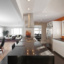 Open kitchen and living area