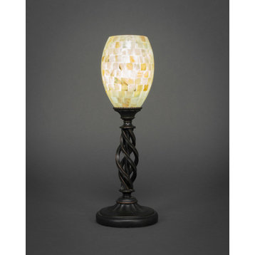 Elegante 1-Light Table Lamp, Ivory Glaze Seashell
