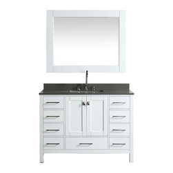 Design Element - London 48" Single Sink Vanity Set, White - Bathroom Vanities And Sink Consoles