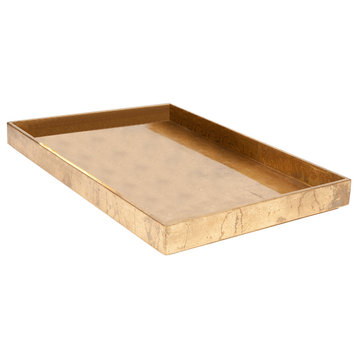 Luxe Gold Leaf Rectangle Tray, Large