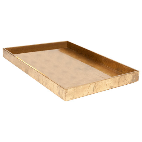 Luxe Gold Leaf Rectangle Tray, Large