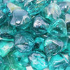 Decorative Fire Glass Zircons for Fire Pit, 1", 10 lbs, Blue-Green Aquamarine