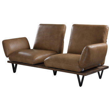 ACME Narech Sofa With Swivel, Nutmeg Top Grain Leather
