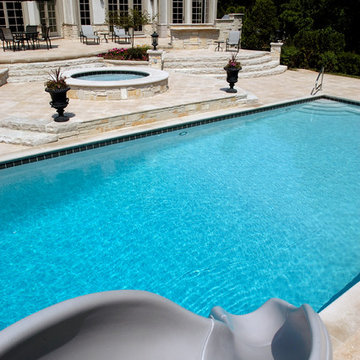 Swimming Pool with Separate Elevated Hot Tub