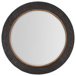 Hooker Furniture - Big Sky Round Accent Mirror - Inspired by rugged American wilderness landscapes, the Big Sky Round Accent Mirror is tactile and organic with a dramatic crosshatch texture on the border finished in the charcoal-colored Furrowed Bark. Crafted of wood and resin, it is accented with a contrasting trim in Vintage Natural around the mirror.