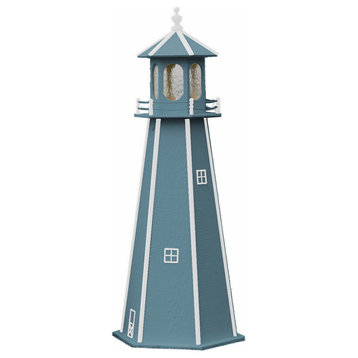 Standard Lighthouse, Wedgewood Blue & White, 6 Foot, Solar Light