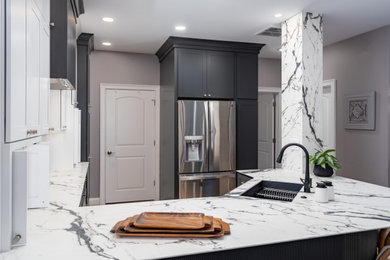 Example of a minimalist kitchen design in Birmingham