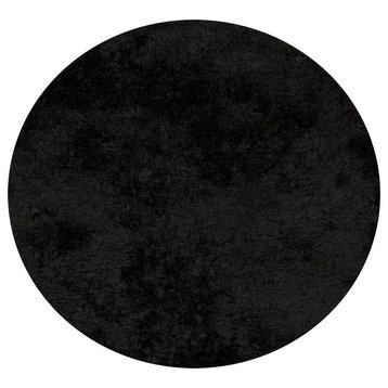 Celecot Contemporary Area Rug, Black, 7'9" Round