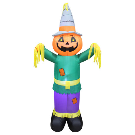 Thanksgiving Inflatable Pumpkin Head Scarecrow, 6'