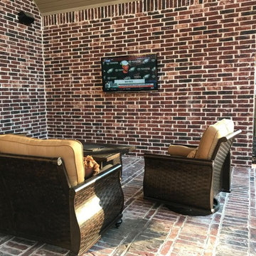 Outdoor Patio TV Mounting & Speakers, Hardwired