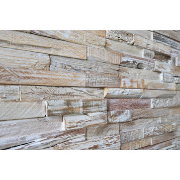 3D Wood Planks for Walls and Ceilings, 9.5 sq. ft, Weathered White