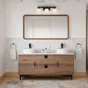 Newton Bath Vanity, Walnut, 60", Double Sink, Freestanding
