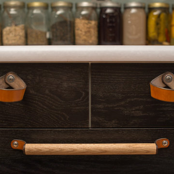 IKEA Kitchen Remodel with Leather Drawer Pulls