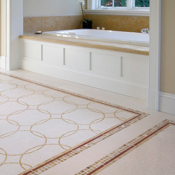 Empire Circles Marble Mosaic Bathroom