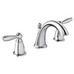 Moen - Moen Brantford 2-Handle High Arc Bathroom Faucet, Chrome - With intricate architectural features that transcend time, Brantford faucets and accessories give any bath a polished, traditional look. Classic lever handles, a tapered spout and globe finial give this collection universal appeal.