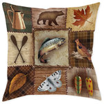 Laural Home - Laural Home Wilderness Patch 17" x 18" Woven Decorative Pillow - Update your favorite sitting chair or couch with the Wilderness Patch Woven Decorative Pillow.  Invite the great outdoors into your home with this rustic and colorful patchwork design indoor woven decorative pillow, "Wilderness Patch."  Perfect for any lake, lodge, or cabin decor.   This Woven Pillow is made of a Cotton/Polyester blended cover and filled with Polyester.  Measuring at 17" x 18", This pillow is the perfect size for your living, den, or bedroom.  The double sided design allows you to not worry about a plain pillow decoration. This pillow can be spot cleaned only, with a mild detergent.