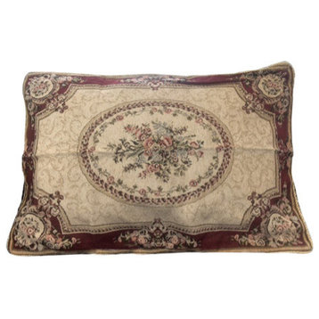 Tache Chenille Woven Medallion Burgundy Garden Pillowcases, 2piece