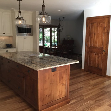 Off White and Knotty Alder Kitchen