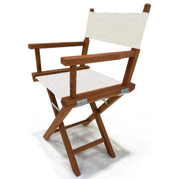 Russell Teak Director Chair, White