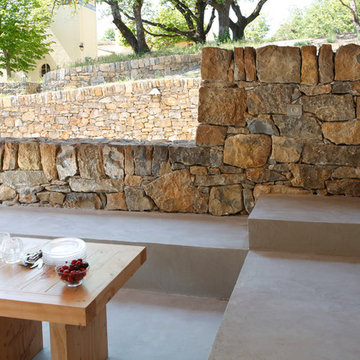 Cuisine d'extérieur en béton ciré