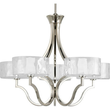 Caress 5 Light Chandelier in Polished Nickel (P4645-104WB)