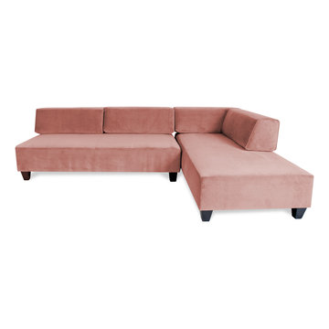 Dot Modern, Modular Sectional in Papaya Pink