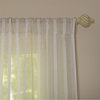 Hanover Linen Look Sheer With Stripes Rod Pocket Curtain, Single Panel, 52''x96'