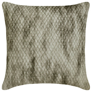 Grey Suede Ombre and Quilted 18"x18" Throw Pillow Cover Concrete Element