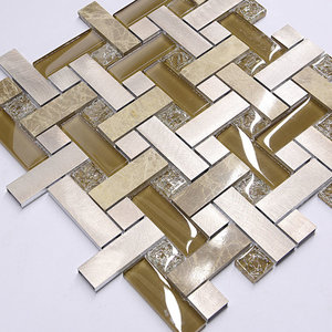 Brown And Chrome Metallic Stripped Gl Mosaic Tiles 11 Sheets Brown Metal Gl Marble Modern Mosaic Kitchen Backsplash Tile